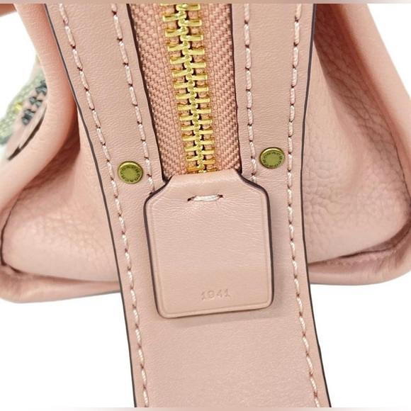 COACH 1941 Rogue 31 Peony Pink Pebble Leather Tea Rose & Rivets - Picture 9 of 16